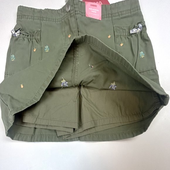 NWT Gymboree Gilr Olive Embroidered Pocket Skort & Market Scene Tank Size 6 - Picture 3 of 9